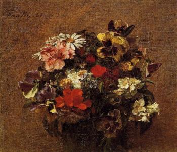 Henri Fantin-Latour : Bouquet of Flowers Pansies
